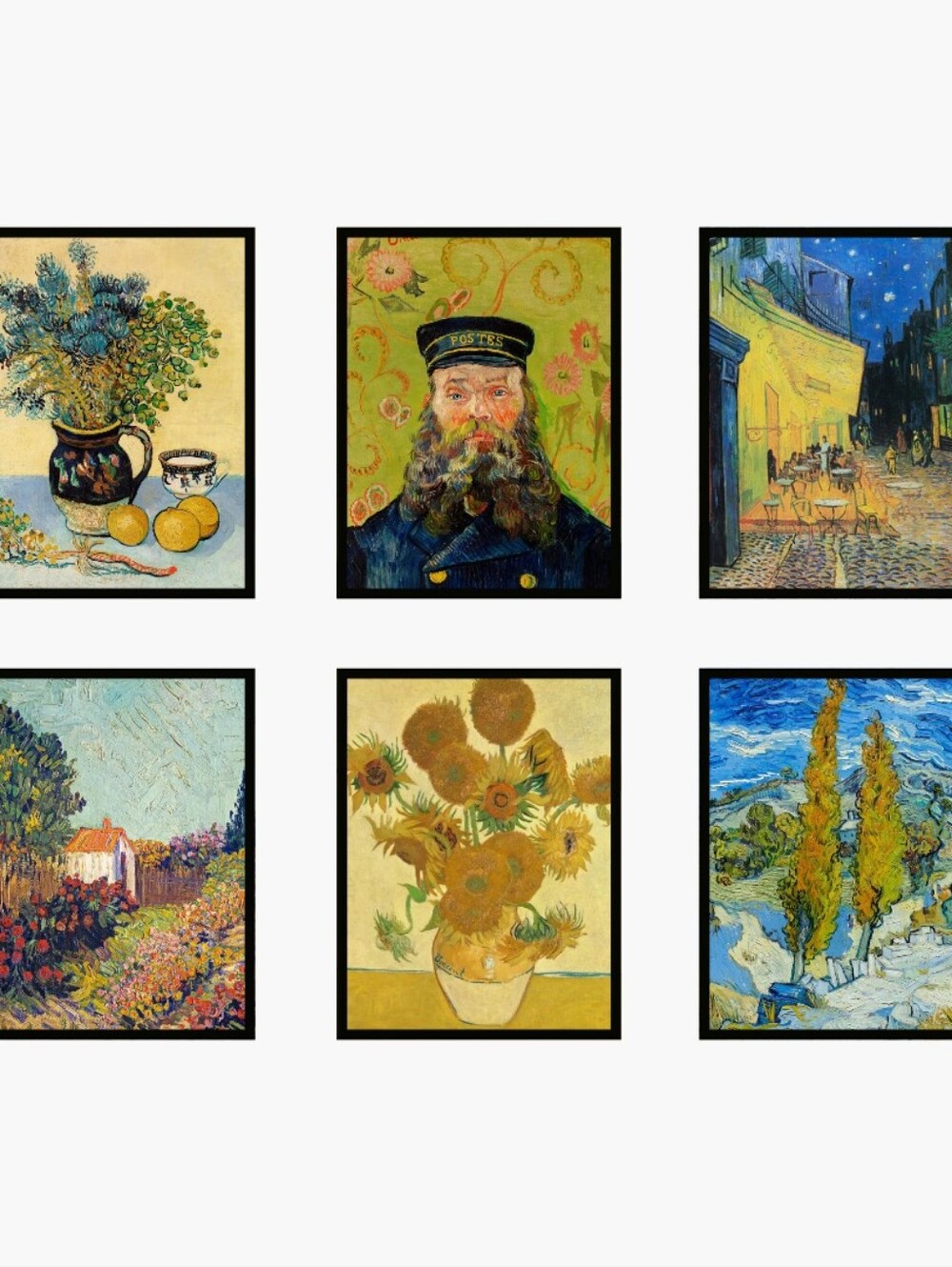 Van Gogh Art Print Set - Yellow & Blue 8.5x11